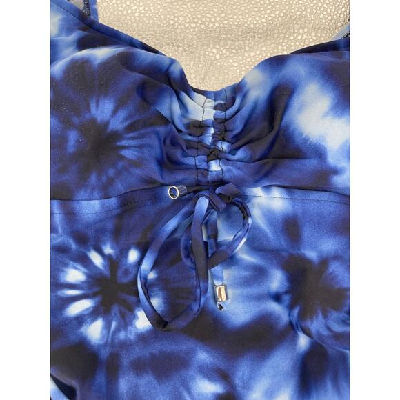 Aqua Green Blue Tie Dye One-Piece Swim Bathing Suit Women's - Picture 4 of 9